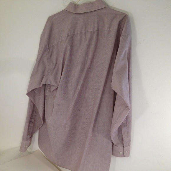 615 Wrinkle Free Brand Long Sleeve Purple/Plum Striped Dress Shirt Sz 17.5 34/35 - Picture 3 of 12